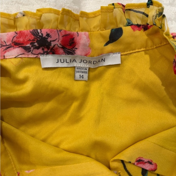 Julia Jordan midi yellow floral dress with ruffle collar - Picture 9 of 9
